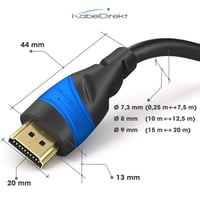 Kábel HDMI 8K a 4K KabelDirekt 5 m s technológiou Flexcore – Vysokorýchlostný prepojovací HDMI kábel kompatibilný s Ultra HD 5
