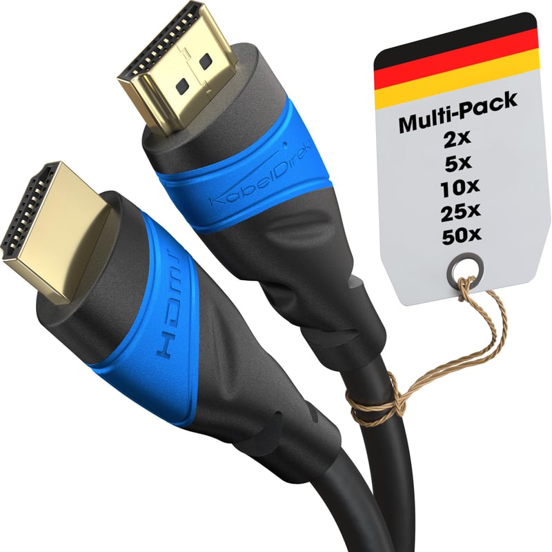 Kábel HDMI 8K a 4K KabelDirekt 5 m s technológiou Flexcore – Vysokorýchlostný prepojovací HDMI kábel kompatibilný s Ultra HD