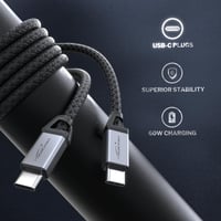 Nabíjací a dátový kábel KabelDirekt USB-C, 60 W, USB 2.0, nylonové opletenie – čierny – 3 m 2