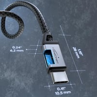 Nabíjací a dátový kábel KabelDirekt USB-C, 60 W, USB 2.0, nylonové opletenie – čierny – 3 m 3