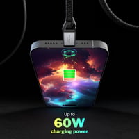 Nabíjací a dátový kábel KabelDirekt USB-C, 60 W, USB 2.0, nylonové opletenie – čierny – 3 m 5