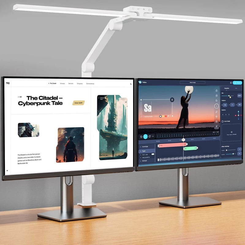 KableRika LED Asztali Lámpa 24W Dimmelhető Dupla Fej 80cm Szem Védelem