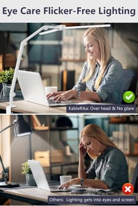 KableRika LED Asztali Lámpa 24W Dimmelhető Dupla Fej 80cm Szem Védelem 8