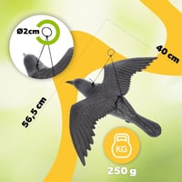 KADAX 2 db Fekete Hollóalak Madárriasztó Galamb és Varjú Elleni Félelmet Keltő Figura 4