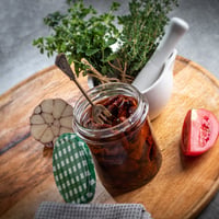 Set 10 Borcane pentru Conserve KADAX 350 ml, cu Capac cu Filet TO82 Alb/Albastru, Borcan Ermetic pentru Dulceață, Miere, Mason Jar 9