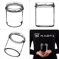 Set 10 Borcane pentru Conserve KADAX 350 ml, cu Capac cu Filet TO82 Alb/Albastru, Borcan Ermetic pentru Dulceață, Miere, Mason Jar 6