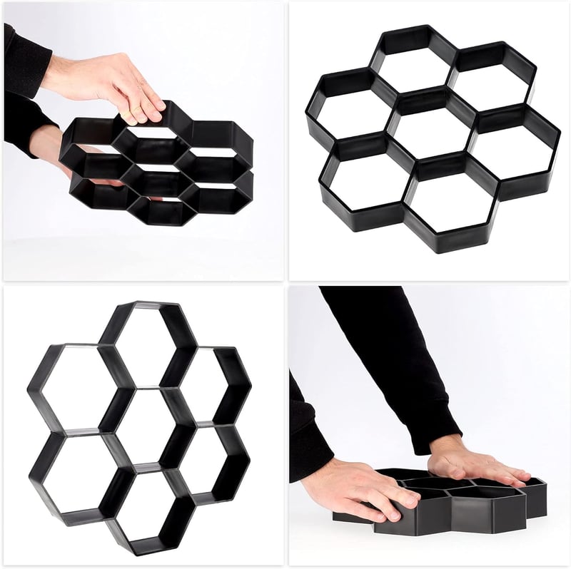 KADAX Betonlap öntőforma 29,2x28x4,4cm mintás járdakő sablon