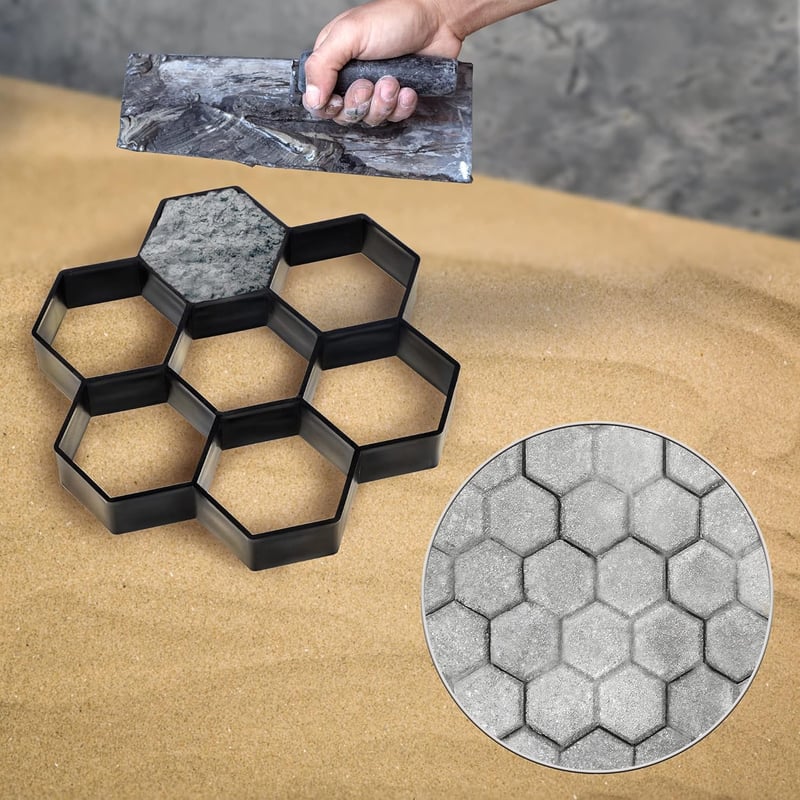 KADAX Betonlap öntőforma 29,2x28x4,4cm mintás járdakő sablon