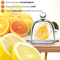 KADAX Üveg Citromos Tál Fedővel, Élelmiszer Tároló Kupola Kerek Forma 5