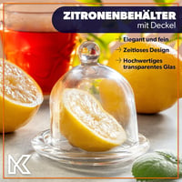 KADAX Üveg Citromos Tál Fedővel, Élelmiszer Tároló Kupola Kerek Forma 2