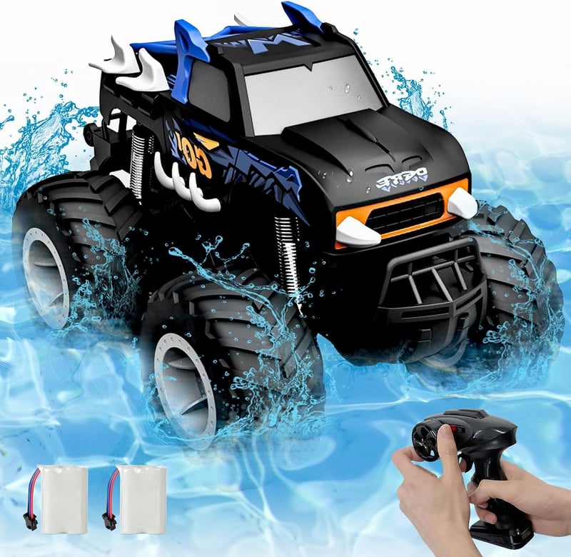 KADAYAYA Távirányítós Autó 4WD RC Monster Truck 1:16 Nagy Sebességű Kék Terepjáró Vízálló Játékautó 6-12 Éveseknek