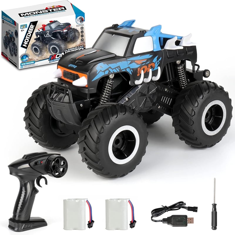 KADAYAYA Távirányítós Autó 4WD RC Monster Truck 1:16 Nagy Sebességű Kék Terepjáró Vízálló Játékautó 6-12 Éveseknek
