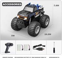KADAYAYA Távirányítós Autó 4WD RC Monster Truck 1:16 Nagy Sebességű Kék Terepjáró Vízálló Játékautó 6-12 Éveseknek 6