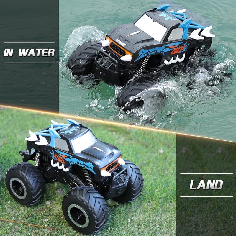 KADAYAYA Távirányítós Autó 4WD RC Monster Truck 1:16 Nagy Sebességű Kék Terepjáró Vízálló Játékautó 6-12 Éveseknek