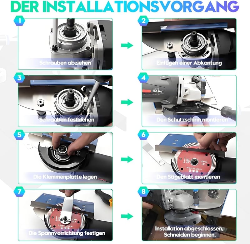 KADIO 45° Csempevágó Állvány 100mm Szögvágáshoz Sarokcsiszolóhoz