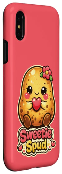Darčeky KAEDAM: Obal s motívom zlatej kawaii zemiakovej grafiky pre iPhone X/XS 3