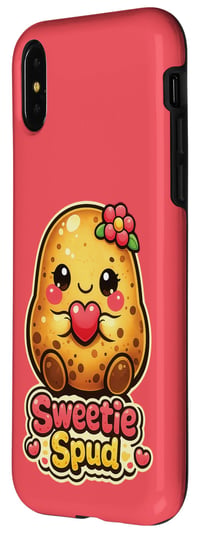 Darčeky KAEDAM: Obal s motívom zlatej kawaii zemiakovej grafiky pre iPhone X/XS 2