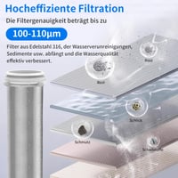Filtru de sedimente KAHCOP de 100 microni cu spălare inversă, prefiltru tip „spin-down” reutilizabil pentru apă de fântână, cu racorduri de 1 inch și 1/2 inch 4