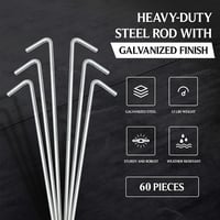 KAHEIGN 60 darabos fém sátorcsap szett, 22 cm galvanizált talajhorgony kemping 2