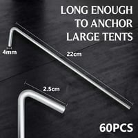 KAHEIGN 60 darabos fém sátorcsap szett, 22 cm galvanizált talajhorgony kemping 4