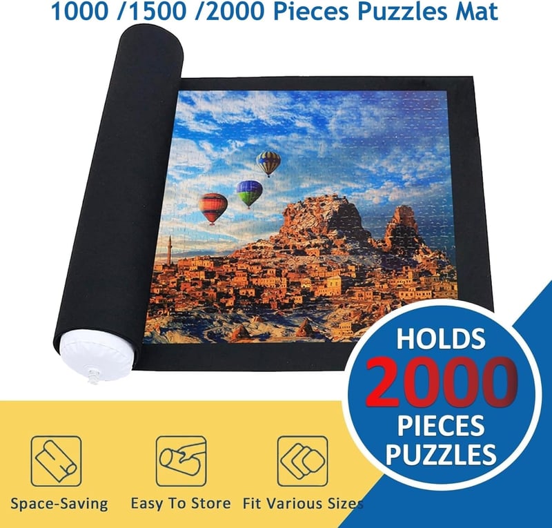 KAHEIGN Puzzle Mat 1000-2000 darabos kirakóhoz, 118x80cm, összecsavarható tárolómat