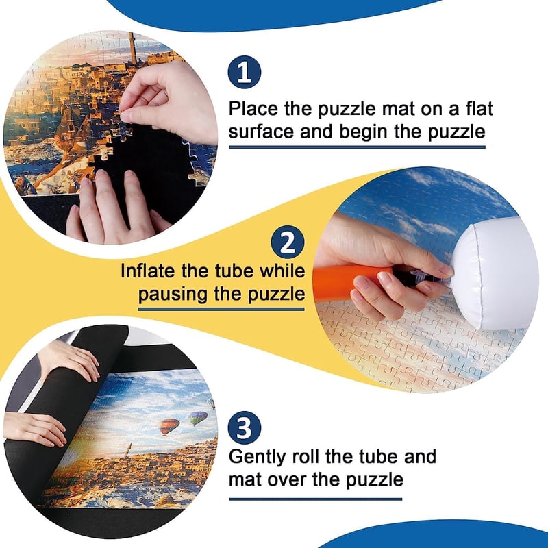 KAHEIGN Puzzle Mat 1000-2000 darabos kirakóhoz, 118x80cm, összecsavarható tárolómat