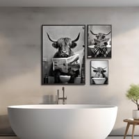 KAIDAARTLH Fürdőkádban Pihenő Tehén Vászonkép - Modern Fekete-Fehér Állat Falikép Keret Nélkül Fürdőszobába, Hálószobába (50 x 70 cm) 7