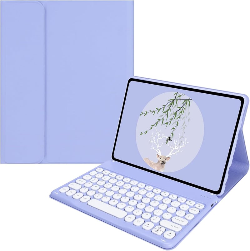 kaidisen Xiaomi Redmi Pad SE 11" billentyűzetes tok, lila, levehető billentyűzet