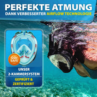 Mască de Snorkel Full Face KAIMANA pentru Adulți și Copii - Mască de Scufundări Sigură cu Sistem Anti-CO2, cu Husă de Transport - Mască de Scufundări Premium 2