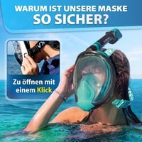 KAIMANA Celotvárová šnorchlovacia maska pre dospelých a deti – Bezpečná potápačská maska s ochranou proti CO2 a úložným vakom 3