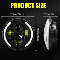 Kairiyard 7 Inch LED Fényszóró 100W 10000LM Angel Eyes 4 Módú Offroad Lámpa Wrangler Hummer 7