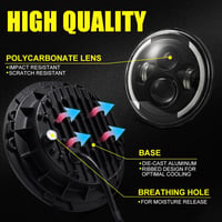 Kairiyard 7 Inch LED Fényszóró 100W 10000LM Angel Eyes 4 Módú Offroad Lámpa Wrangler Hummer 3