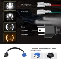 Kairiyard 7 Inch LED Fényszóró 100W 10000LM Angel Eyes 4 Módú Offroad Lámpa Wrangler Hummer 5