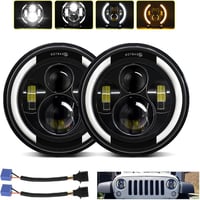 Kairiyard 7 Inch LED Fényszóró 100W 10000LM Angel Eyes 4 Módú Offroad Lámpa Wrangler Hummer 1