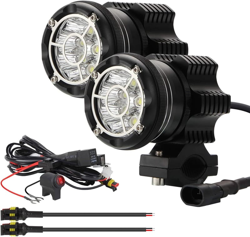 Kairiyard 90W Motoros Fényszóró LED Lámpa Kapcsolóval és Tartóval 6000K