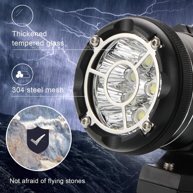 Kairiyard 90W Motoros Fényszóró LED Lámpa Kapcsolóval és Tartóval 6000K