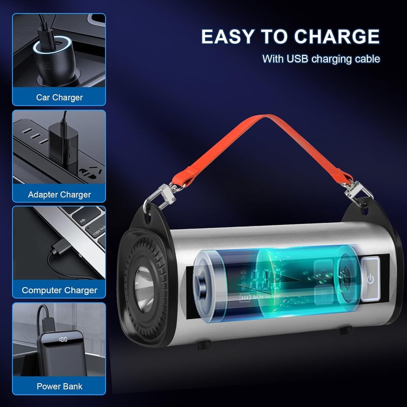 Kairiyard Autós Indításrásegítő Powerbank Beépített Kompresszorral, 1000A Csúcsáram, 150PSI, 6L Benzin/3L Dízel Motorokhoz, Vészvilágítással