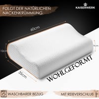 KAISERWERK Ergonomski jastuk od memorijske pjene - mekan i pruža potporu - visina 9 cm / 12 cm - za opuštajući i udoban san 2