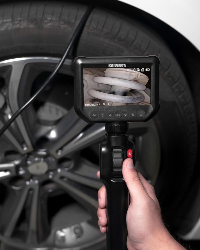 KAIWEETS Endoszkóp Kamera 4,3" IPS 1080P Kijelzővel, 210° Forgatható Fejjel, IP67 Vízálló Flexibilis Csőkamera Autó és Csővezeték Vizsgálath