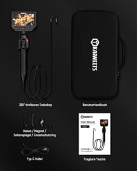 KAIWEETS Endoszkóp Kamera 4,3" IPS 1080P Kijelzővel, 210° Forgatható Fejjel, IP67 Vízálló Flexibilis Csőkamera Autó és Csővezeték Vizsgálath 7