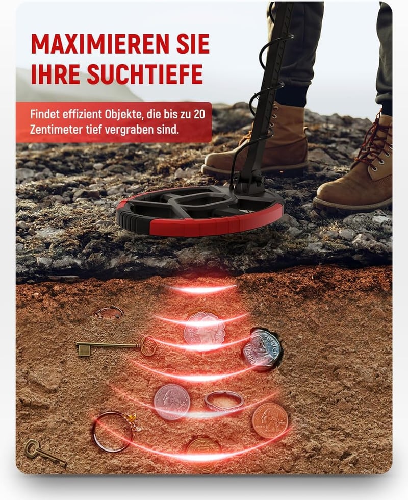 KAIWEETS fémkereső detektor IP68 vízálló, gyerekeknek és felnőtteknek