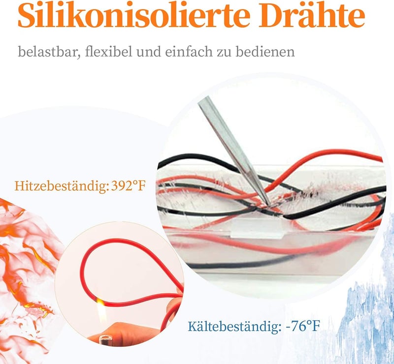 KAIWEETS KET01 Multiméter Kiegészítő Készlet - Szilikon Szigetelésű Tesztkábelek, Mérőszondák, Krokodilcsipeszek és Mini Horgok - Piros