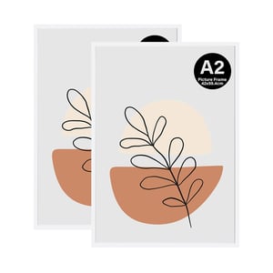 KAIWIN A2 Fotorámik 2 ks biely 42x59,4 cm Drevený rám na fotky, plagáty, puzzle, dekorácie — rohy oboch rámikov sú poškodené (stav: viď 2. obrázok)