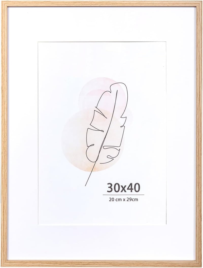 KAIWIN Tölgy Képkeret 30x40 cm Akril Üveggel Falra és Asztalra