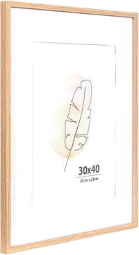 KAIWIN Tölgy Képkeret 30x40 cm Akril Üveggel Falra és Asztalra 5