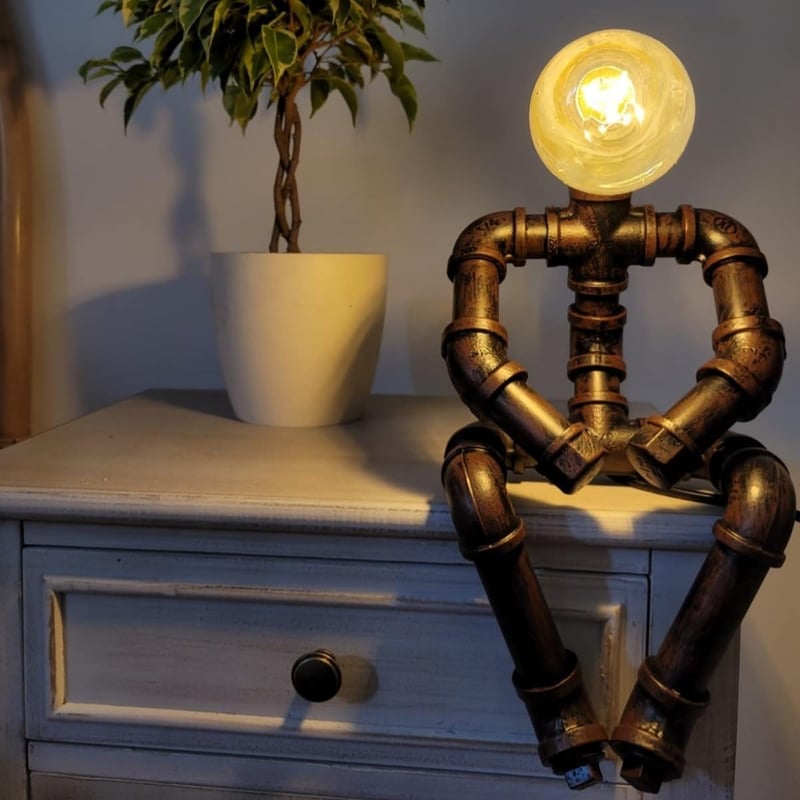 Kaj Hejmo Steampunk Asztali Lámpa Ipari Vintage Stílusú Rusztikus Dekoráció