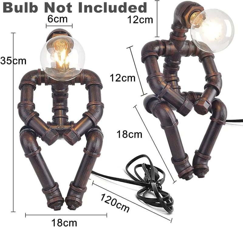 Kaj Hejmo Steampunk Asztali Lámpa Ipari Vintage Stílusú Rusztikus Dekoráció