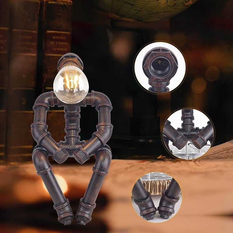 Kaj Hejmo Steampunk Asztali Lámpa Ipari Vintage Stílusú Rusztikus Dekoráció