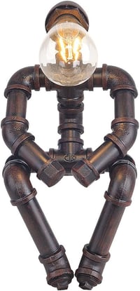 Kaj Hejmo Steampunk Asztali Lámpa Ipari Vintage Stílusú Rusztikus Dekoráció 8