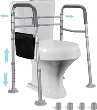 kajkey WC Kapaszkodó Keret - Állítható Magasságú és Szélességű Toalett Támasz Időseknek, Mozgáskorlátozottaknak - Összecsukható, Fúrás Nélkü 1